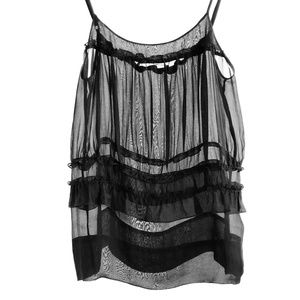 Stella Mccartney Sheer Ruffle Cami Tank Top